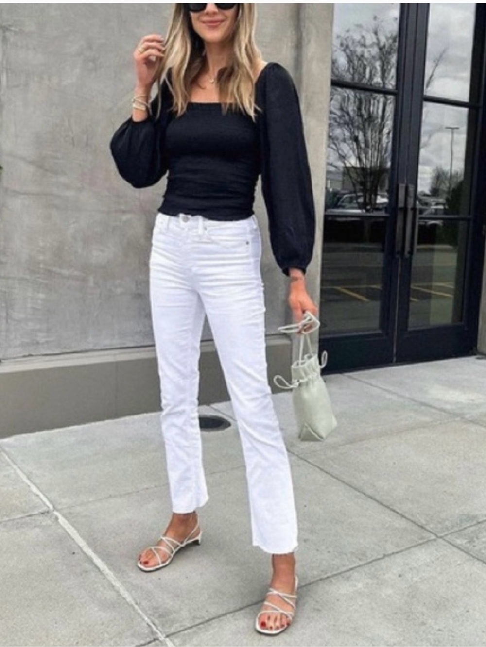 J. Crew Satin Smocked Top